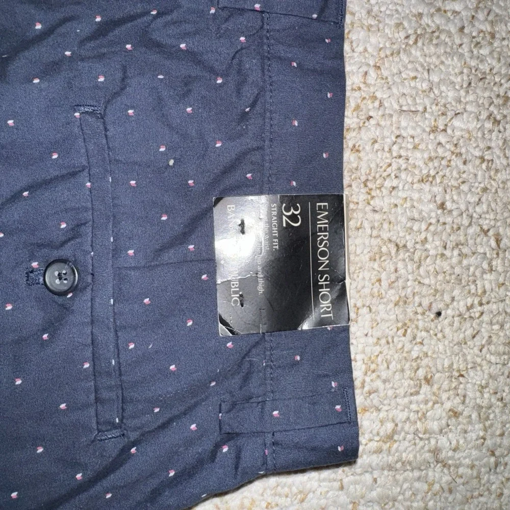 Banana‎ Republic Emerson Shorts Mens 32 Navy Dot Print Chino Casual Preppy NWT